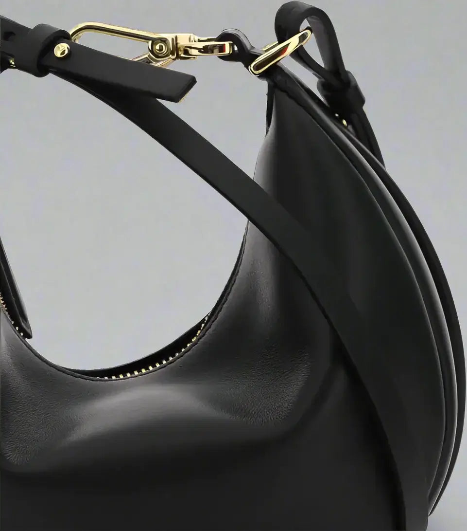 FENDI Black Leather Fendigraphy Ring Mini Handbag - Free Shipping
