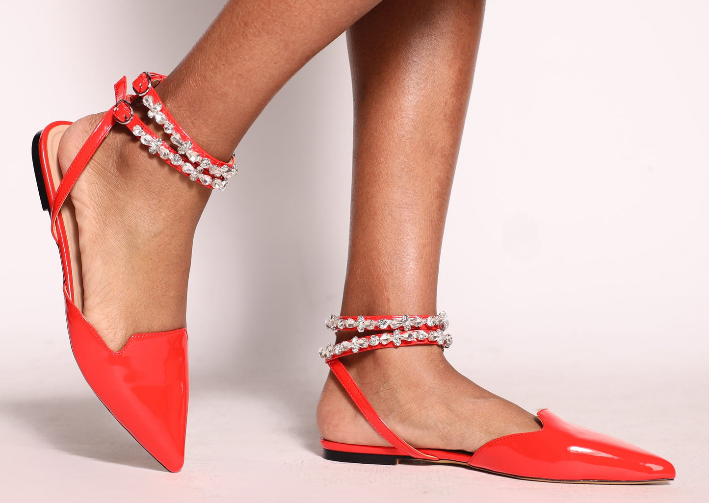 Rosalind Flats Red Extended Sizes - Free Shipping