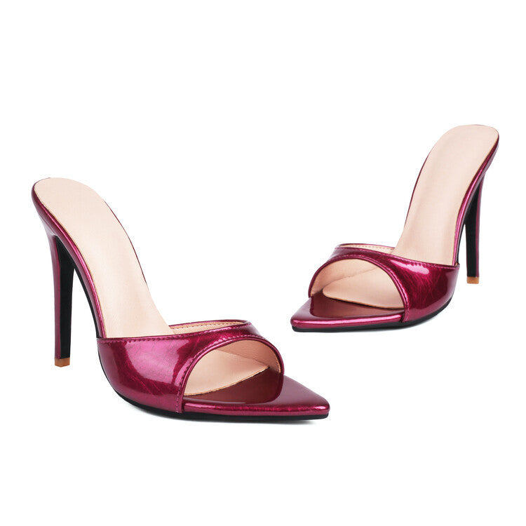 Stylish Pointed Open-Toe Slip On Stiletto High Heels - Free Shipping