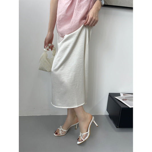 Bow-Tie Mesh Open-Toe High-Heel Slide Sandals - Free Shipping