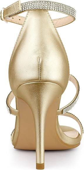 Glamorous Rhinestone Ankle T- Strap Open Toe Stiletto High Heels Sandals - Free Shipping
