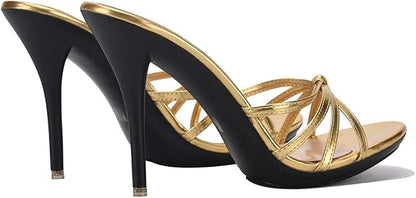 Chic Strappy Open-Toe Slip-On Stiletto High Heel Mule Sandals – Free Shipping