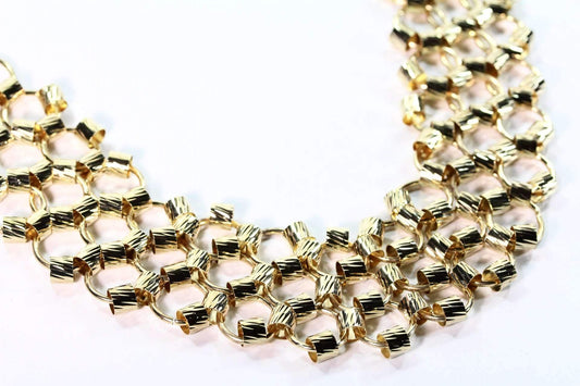 Honeycomb Gold Plated Necklace Pendant - Free Shipping