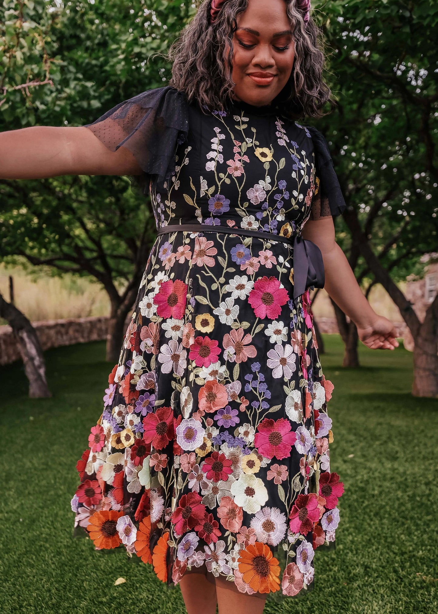 Colorful Black Jubilee Dress Sizes XXS-6XL - Free Shipping