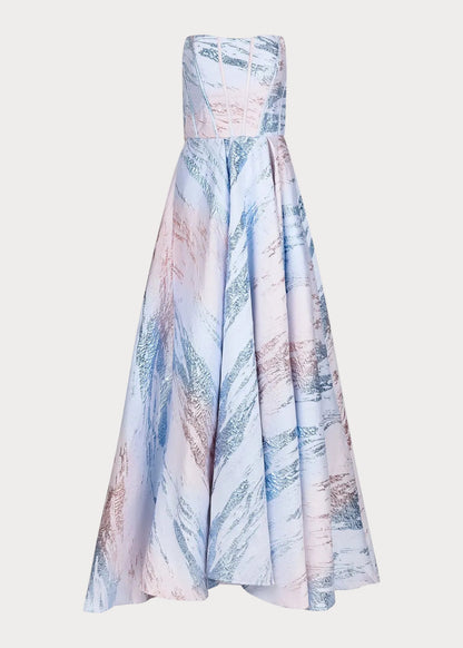 Beautiful Blue Nessa Metallic Dress Sizes 00-34 - Free Shipping