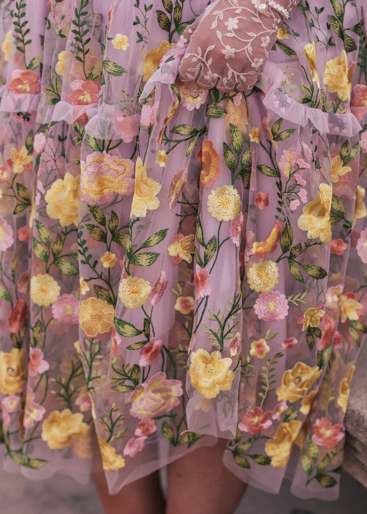Timeless Lavender Rose Dress Midi Sizes XXS-6XL - Free Shipping