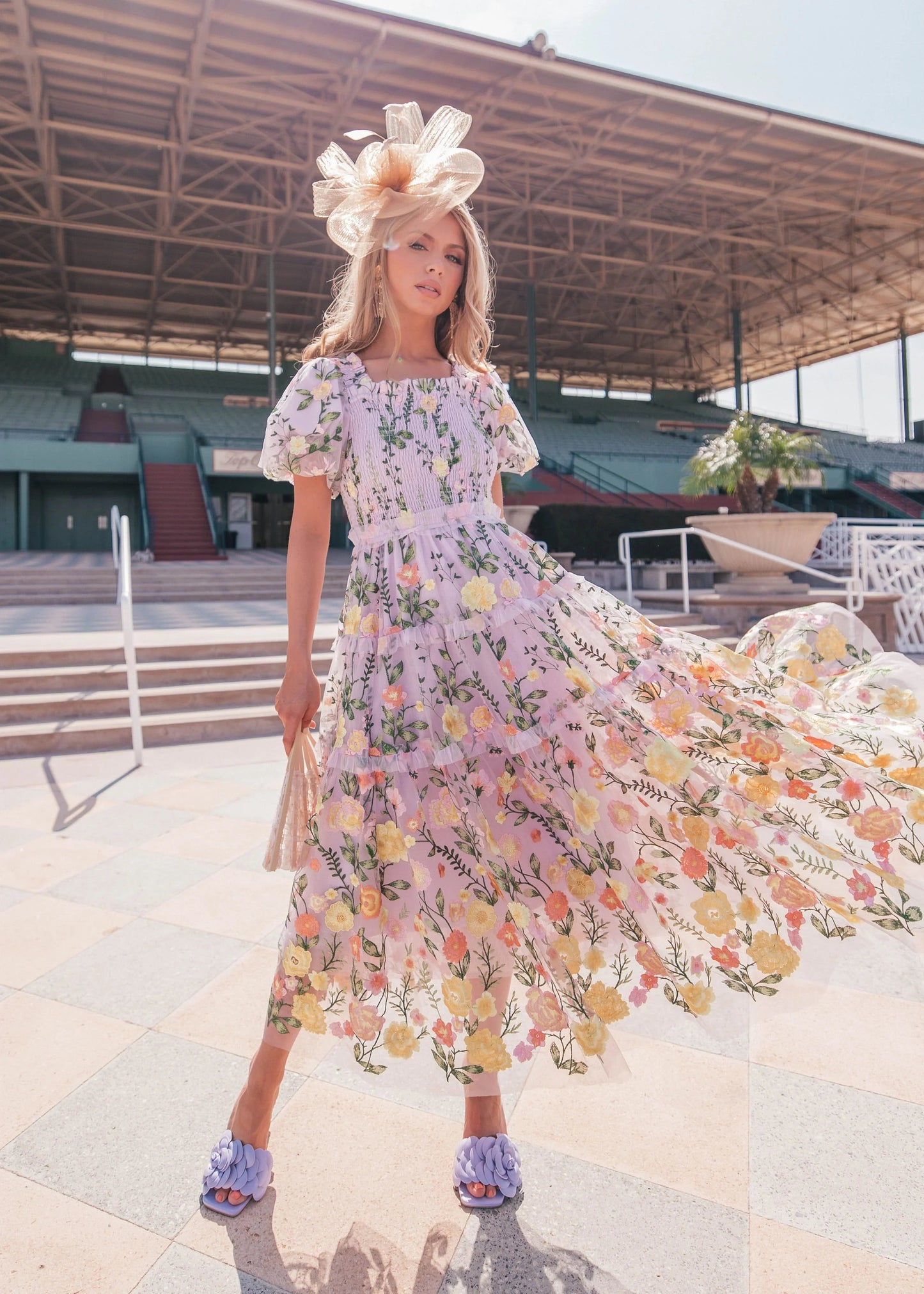 Timeless Lavender Rose Dress Midi Sizes XXS-6XL - Free Shipping