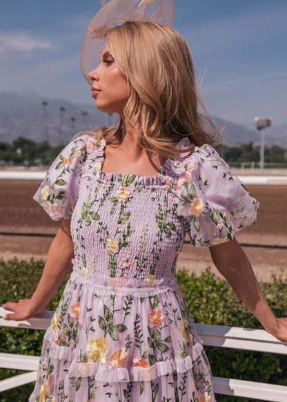 Timeless Lavender Rose Dress Midi Sizes XXS-6XL - Free Shipping