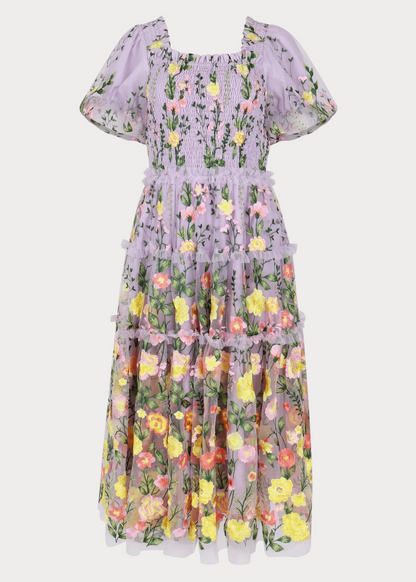 Timeless Lavender Rose Dress Midi Sizes XXS-6XL - Free Shipping