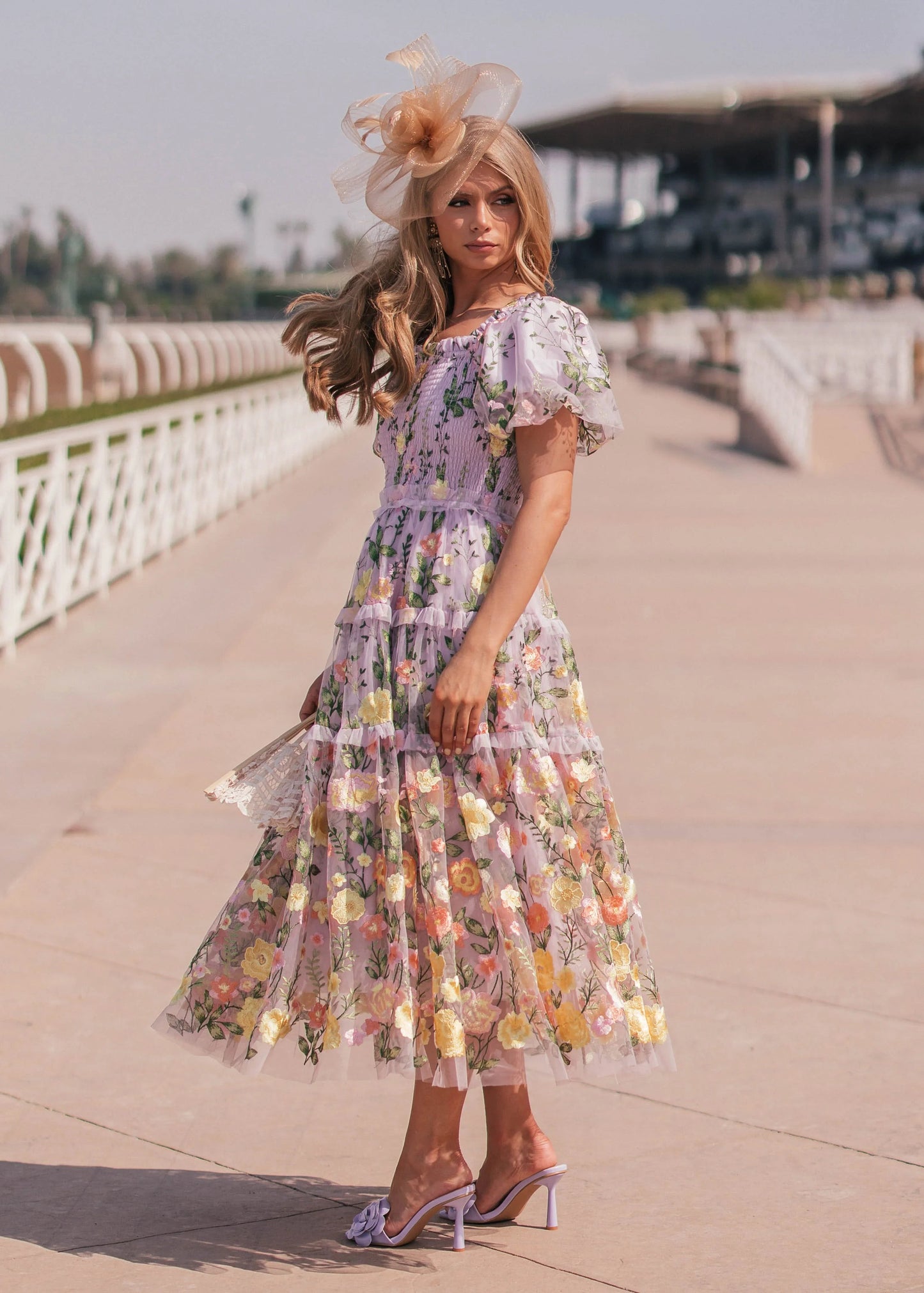 Timeless Lavender Rose Dress Midi Sizes XXS-6XL - Free Shipping