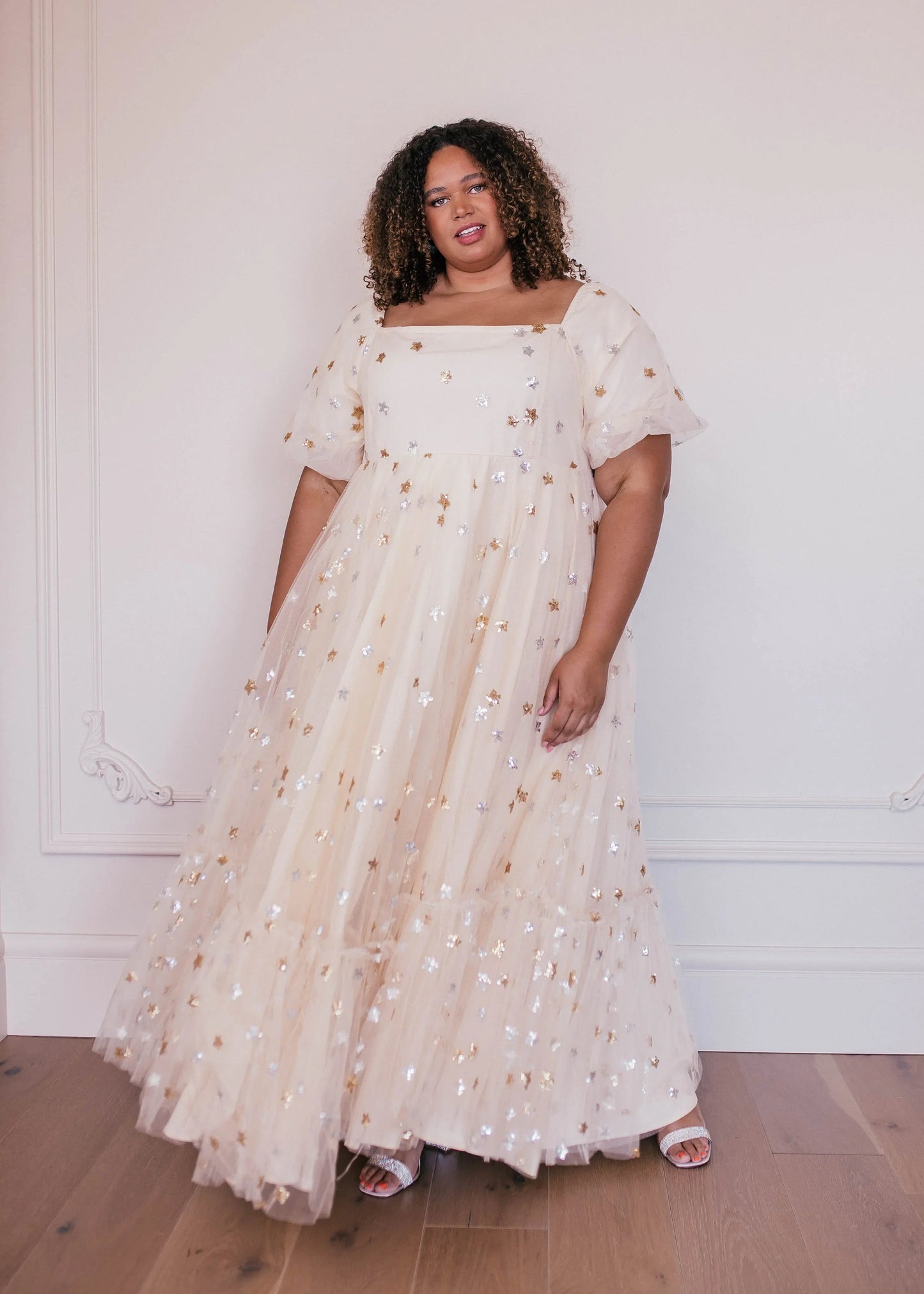 Wendy Dress Cream Star Sizes XXS-6XL - Free Shipping