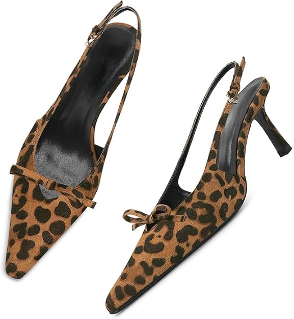 Elegant Patent Leather Pointed Toe Slingback Kitten Heels Sandals – Free Shipping