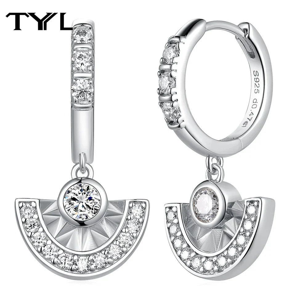 Moissanite VVS1 Drop Earrings 18K Gold Plated 925 Sterling Round Pear Square - Free Shipping