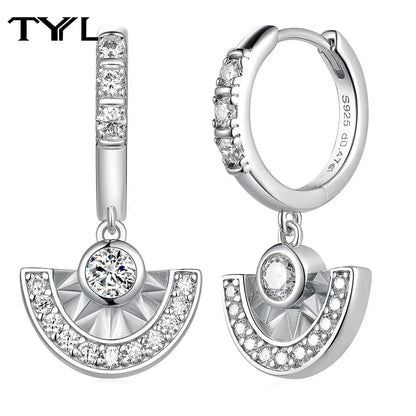 Moissanite VVS1 Drop Earrings 18K Gold Plated 925 Sterling Round Pear Square - Free Shipping