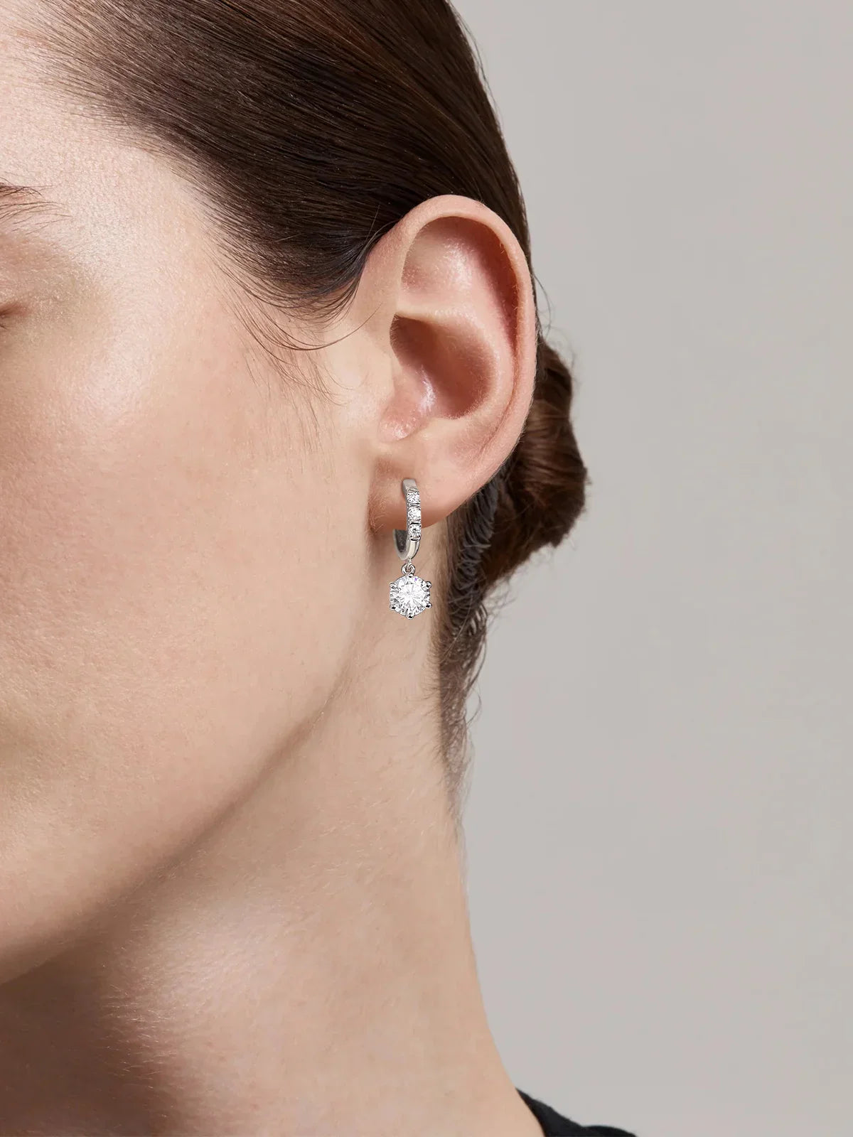 Moissanite VVS1 Drop Earrings 18K Gold Plated 925 Sterling Round Pear Square - Free Shipping