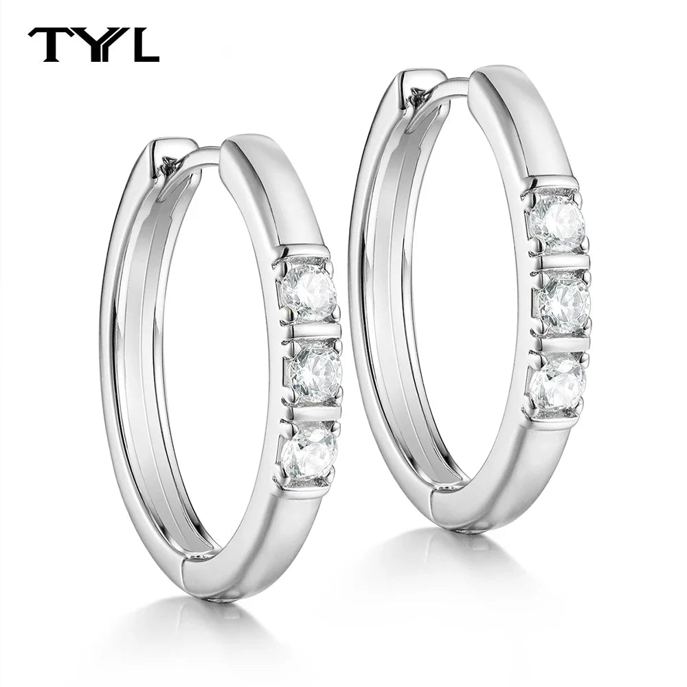 Moissanite VVS1 Drop Earrings 18K Gold Plated 925 Sterling Round Pear Square - Free Shipping