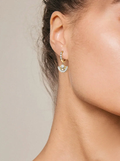 Moissanite VVS1 Drop Earrings 18K Gold Plated 925 Sterling Round Pear Square - Free Shipping