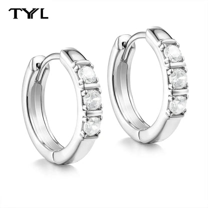 Moissanite VVS1 Drop Earrings 18K Gold Plated 925 Sterling Round Pear Square - Free Shipping