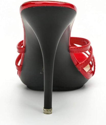 Chic Strappy Open-Toe Slip-On Stiletto High Heel Mule Sandals – Free Shipping