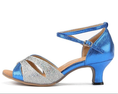 Faux Suede Soft Rubber Sole Ballroom Latin Dance Heels - Free Shipping