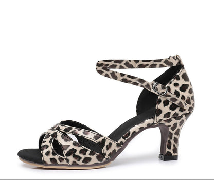 Faux Suede Soft Rubber Sole Ballroom Latin Dance Heels - Free Shipping