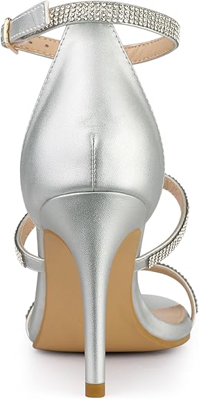 Glamorous Rhinestone Ankle T- Strap Open Toe Stiletto High Heels Sandals - Free Shipping