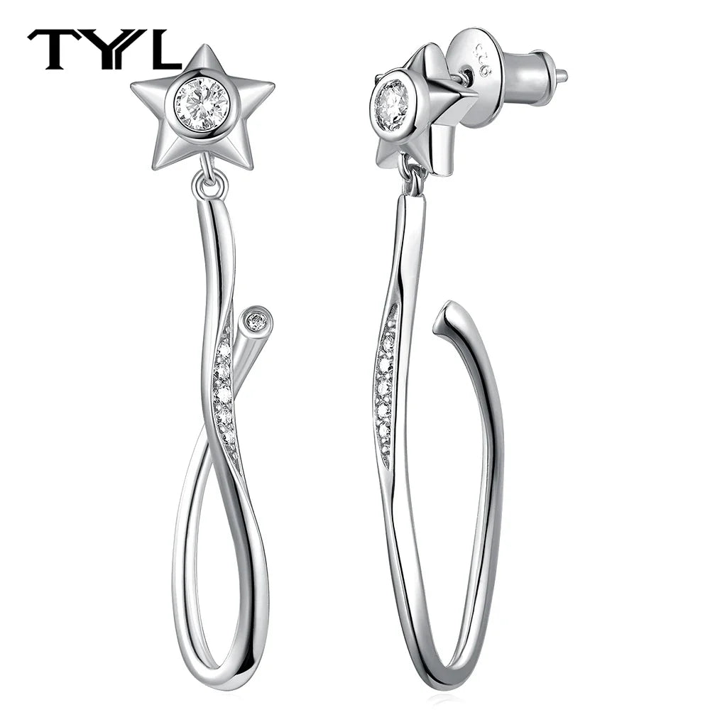 Moissanite VVS1 Drop Earrings 18K Gold Plated 925 Sterling Round Pear Square - Free Shipping