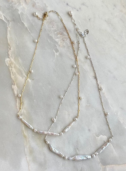 Stylish Triad Pearl Necklace - Free Shipping