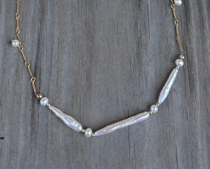 Stylish Triad Pearl Necklace - Free Shipping