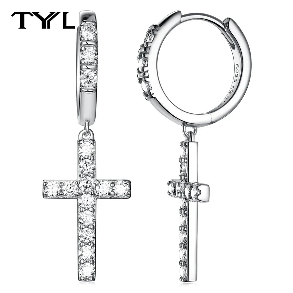 Moissanite VVS1 Drop Earrings 18K Gold Plated 925 Sterling Round Pear Square - Free Shipping