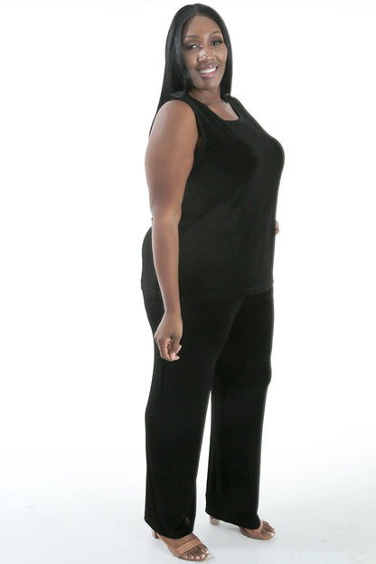 Chic Black Elastic Waist Wide Leg Pull-On Pants - Free Shipping