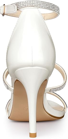 Glamorous Rhinestone Ankle T- Strap Open Toe Stiletto High Heels Sandals - Free Shipping