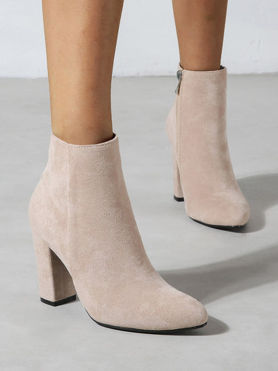 More Style and Comfort: Women's Minimalist Fashion Chunky Heel Ankle Boots