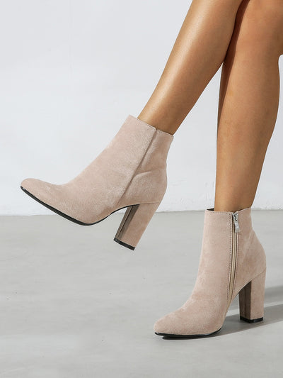 More Style and Comfort: Women's Minimalist Fashion Chunky Heel Ankle Boots