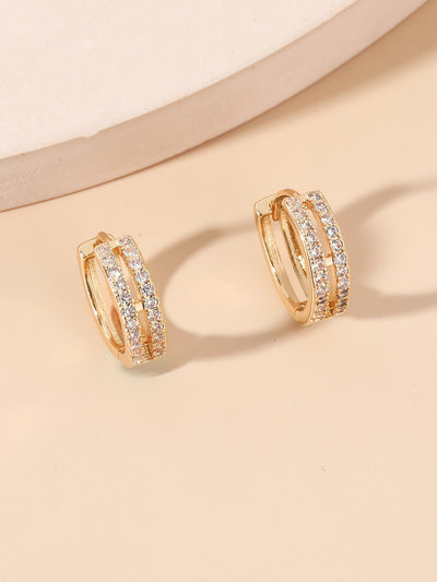 Sparkling Elegance: Cubic Zirconia Huggie Hoop Earrings