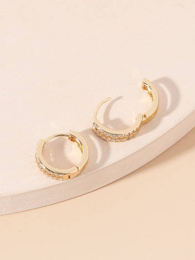 Sparkling Elegance: Cubic Zirconia Huggie Hoop Earrings