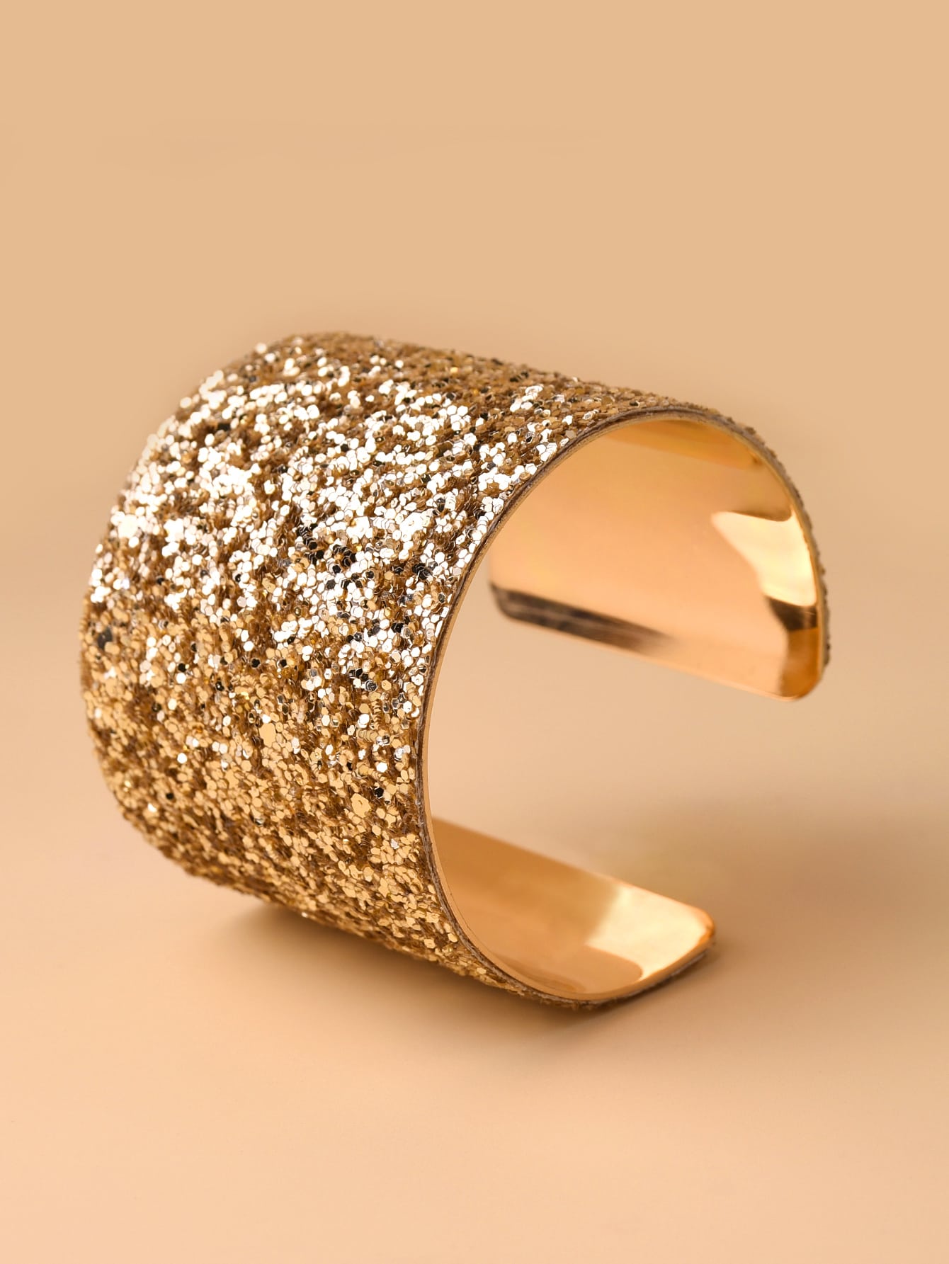 Sparkling Elegance: Glitter Wide Cuff Bracelet