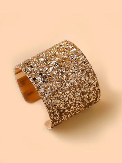 Sparkling Elegance: Glitter Wide Cuff Bracelet