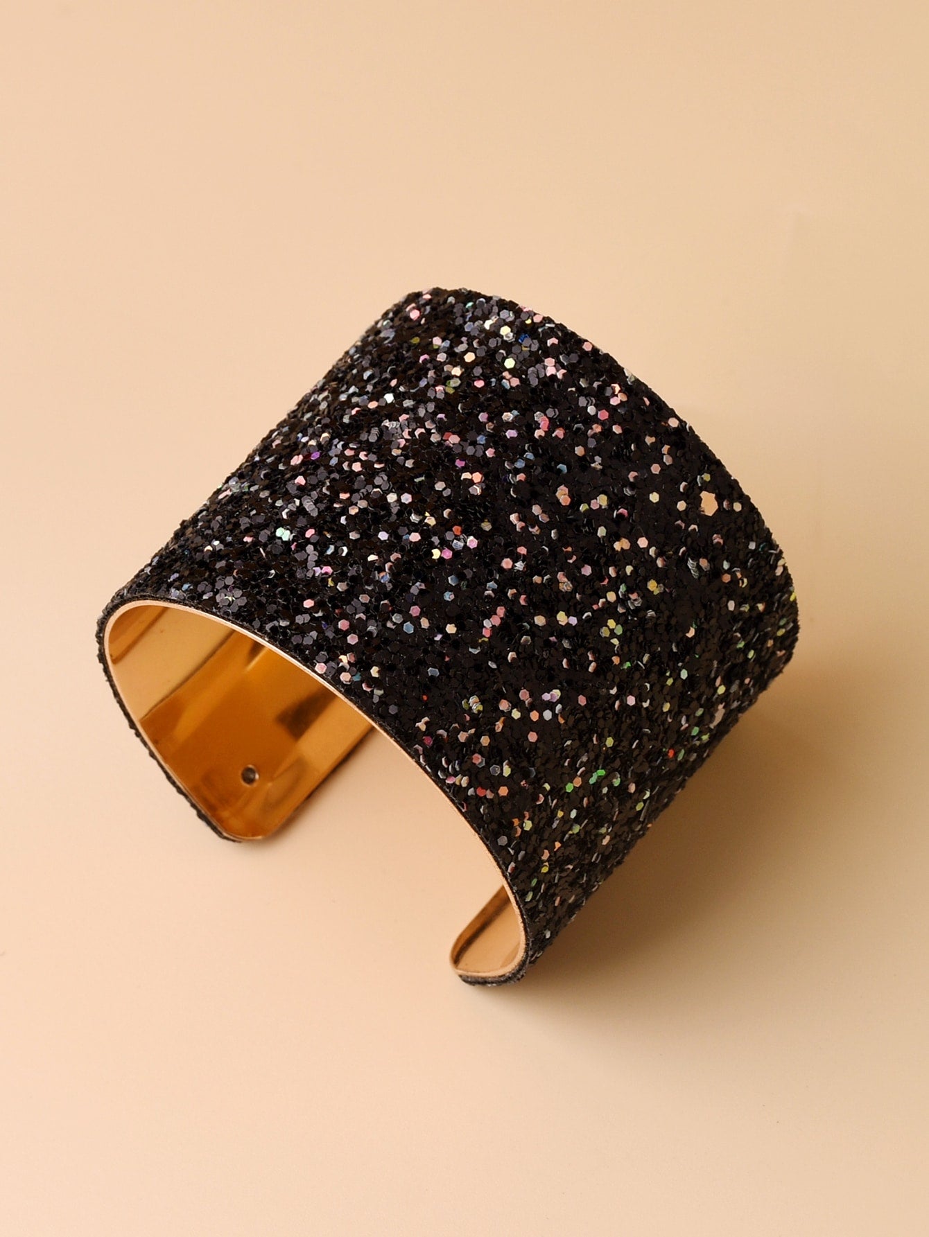 Sparkling Elegance: Glitter Wide Cuff Bracelet