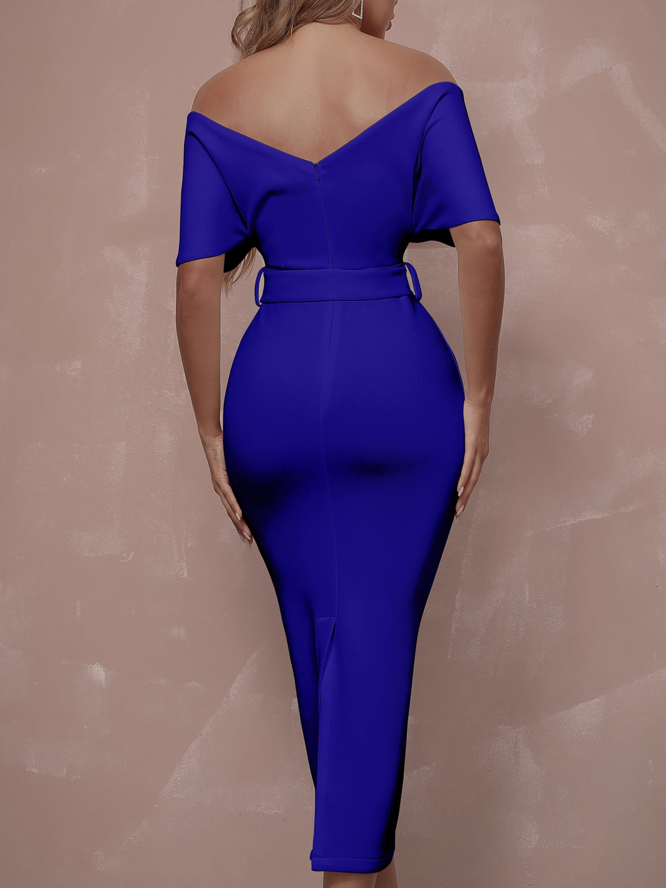 Surplice Neck Off-Shoulder Backless Belted Dress: A Stunning Blend of Elegance and Allure