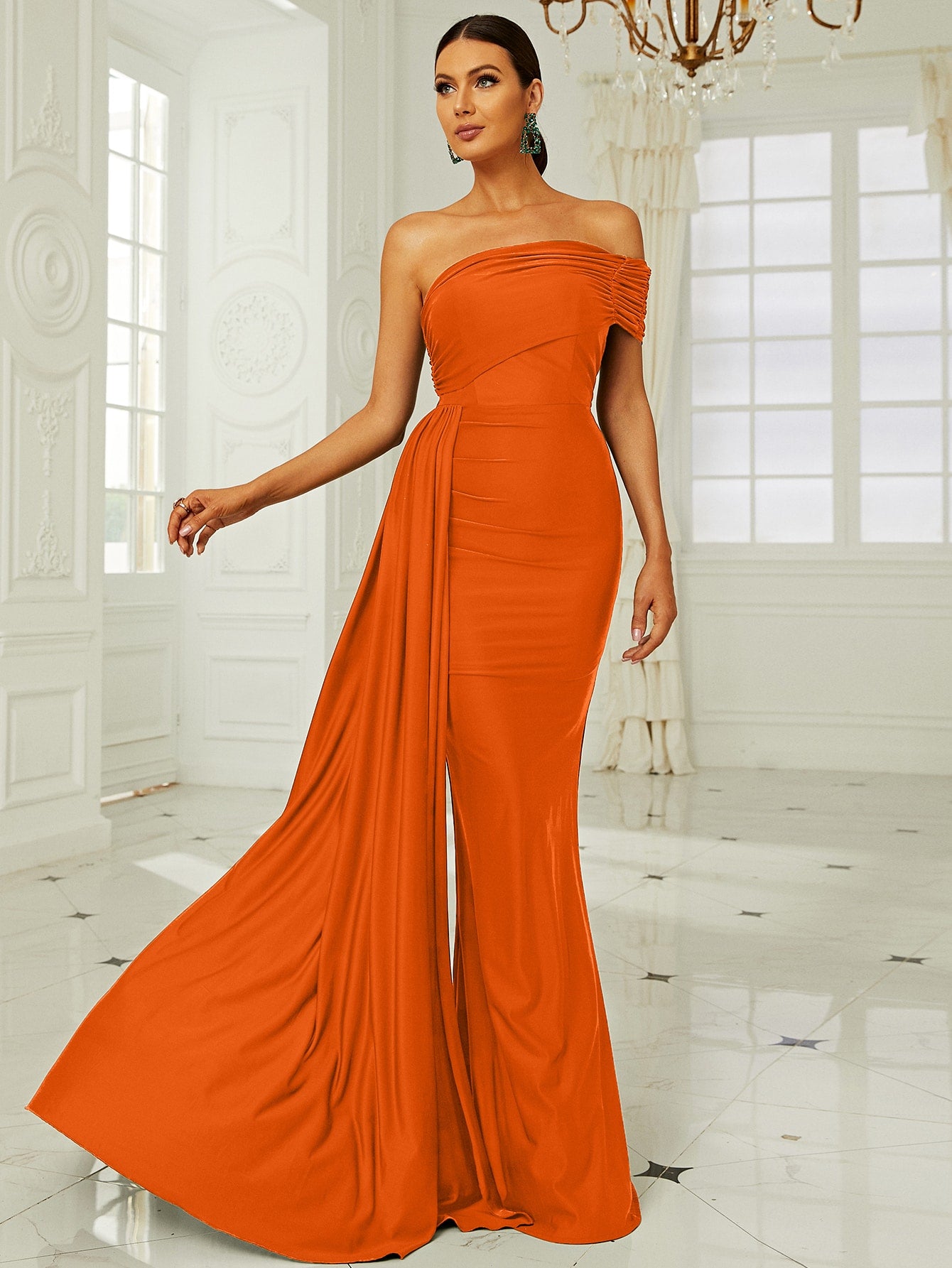 Timeless Elegance: One-Shoulder Side Draped Formal Dress