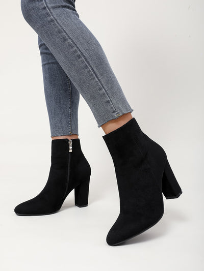 More Style and Comfort: Women's Minimalist Fashion Chunky Heel Ankle Boots