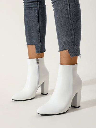 More Style and Comfort: Women's Minimalist Fashion Chunky Heel Ankle Boots