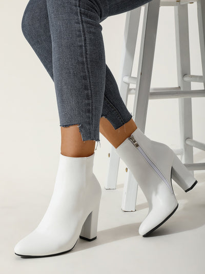 More Style and Comfort: Women's Minimalist Fashion Chunky Heel Ankle Boots