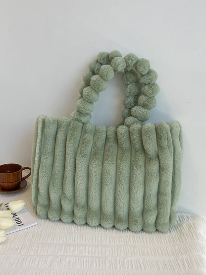 Cozy Chic: Soft Plush Minimalist Fluffy Tote Bag