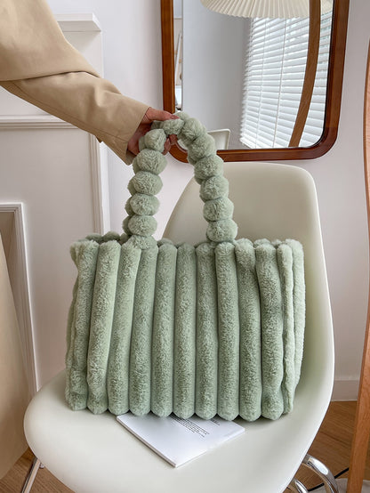 Cozy Chic: Soft Plush Minimalist Fluffy Tote Bag