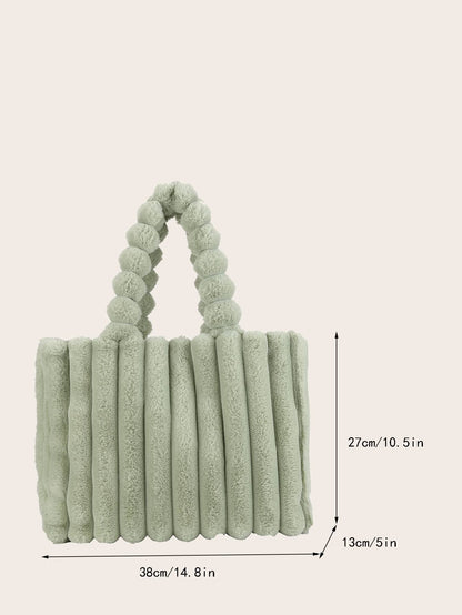 Cozy Chic: Soft Plush Minimalist Fluffy Tote Bag