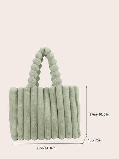 Cozy Chic: Soft Plush Minimalist Fluffy Tote Bag