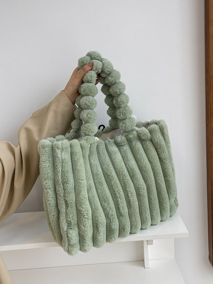 Cozy Chic: Soft Plush Minimalist Fluffy Tote Bag