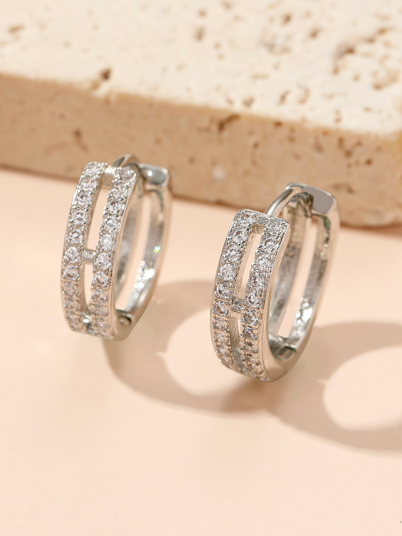 Sparkling Elegance: Cubic Zirconia Huggie Hoop Earrings